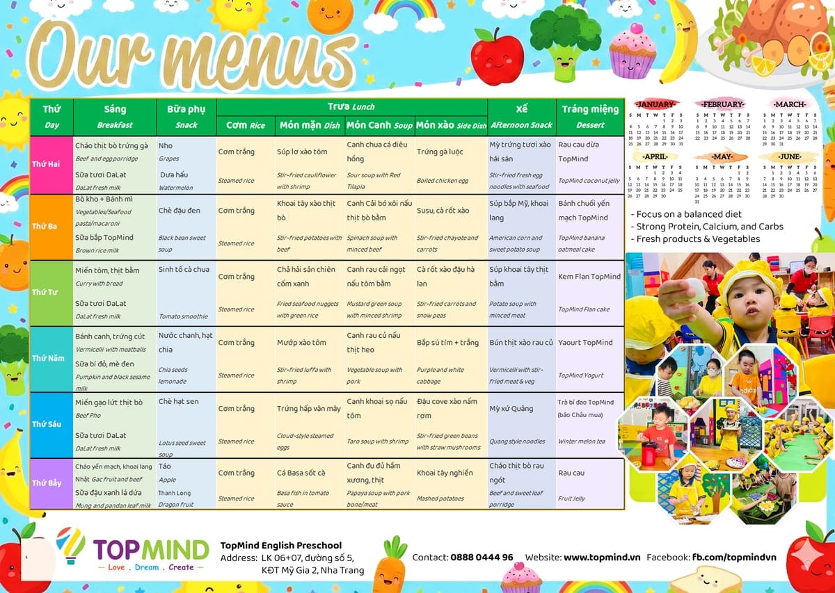 TopMind sample weekly menu — week 2